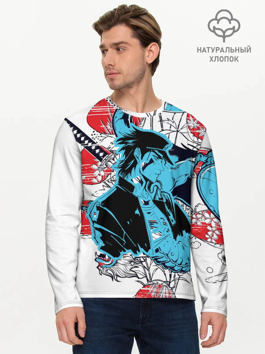 Мужской лонгслив базовый / Дзётаро самурайский меч