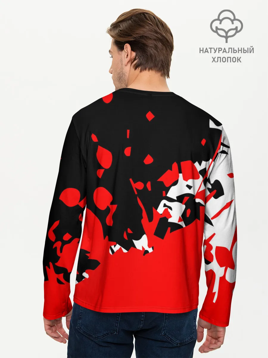 Мужской лонгслив базовый / KILLA красные брызги