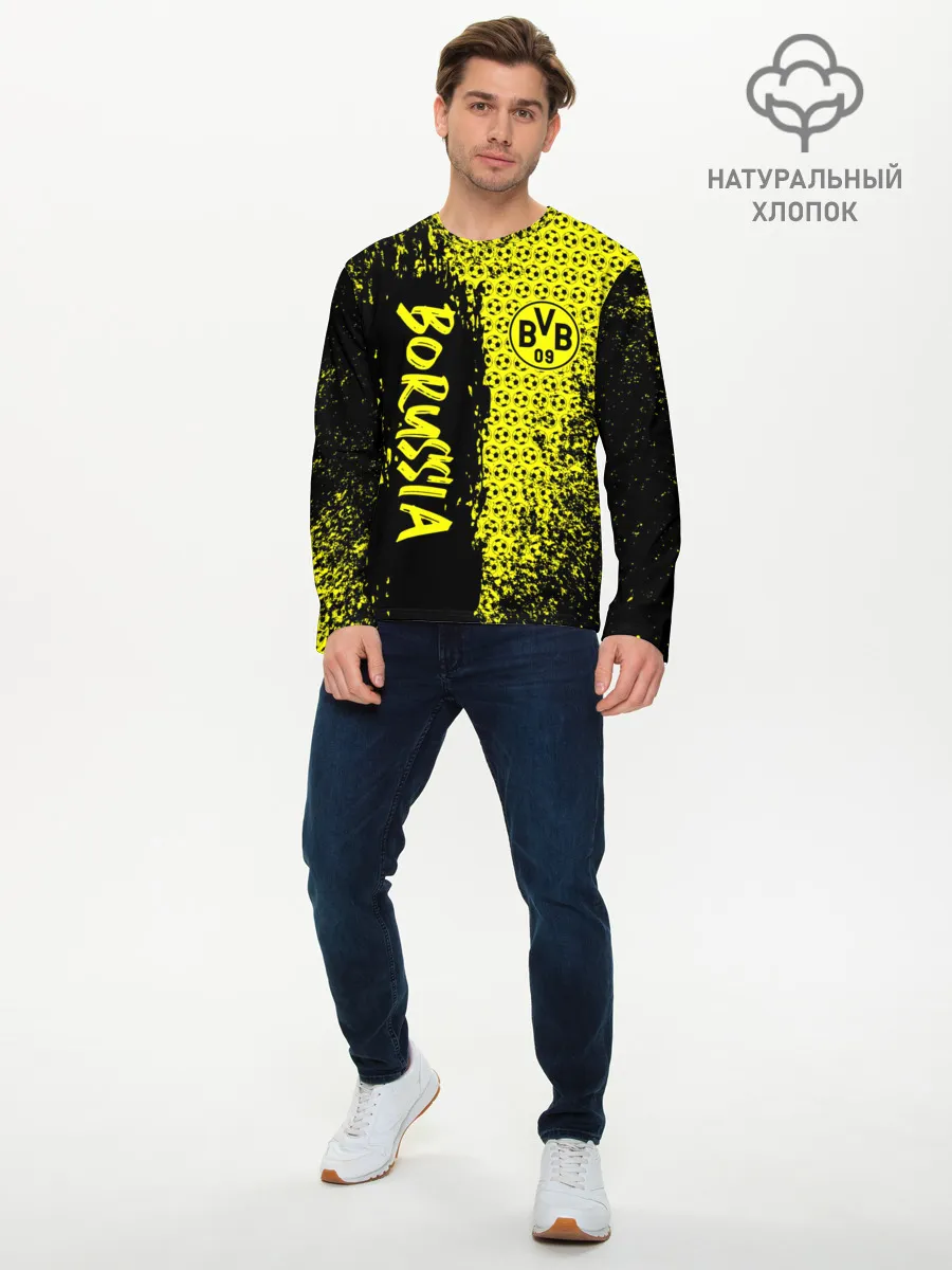Мужской лонгслив базовый / Borussia Dortmund