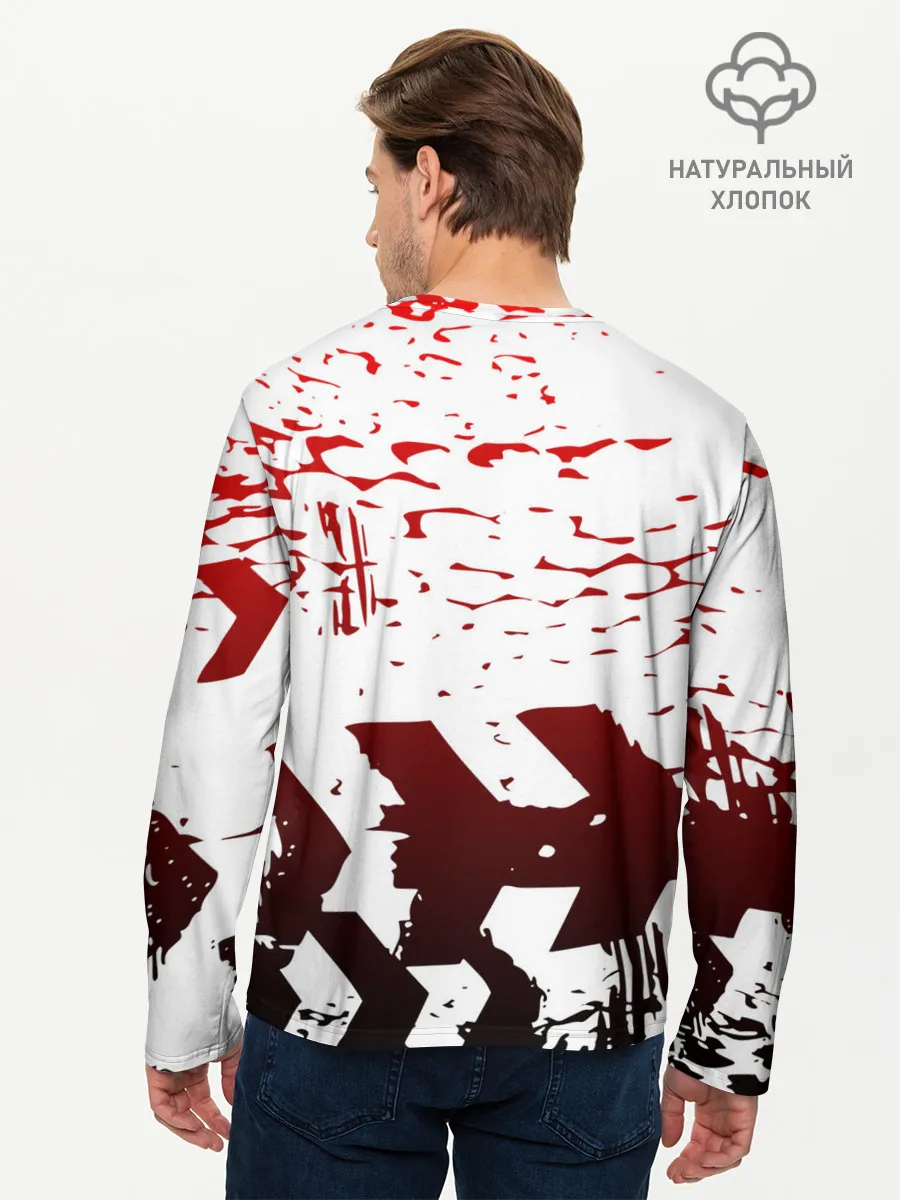 Мужской лонгслив базовый / KILLA красные следы