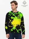 Мужской лонгслив базовый / KILLA зеленые брызги