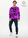 Мужской лонгслив базовый / KILLA фиолетовые черепа