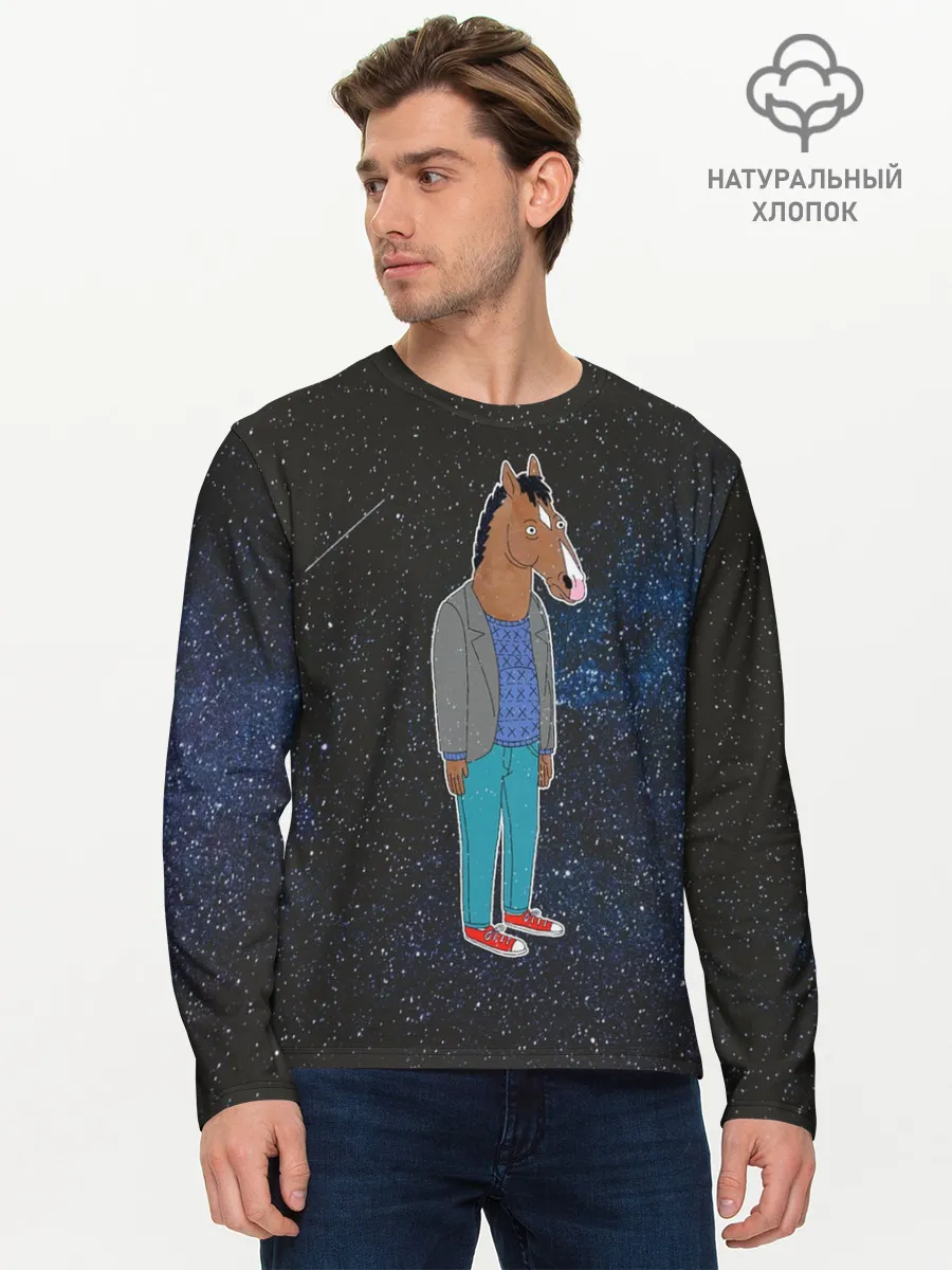 Мужской лонгслив базовый / galaxy BoJack