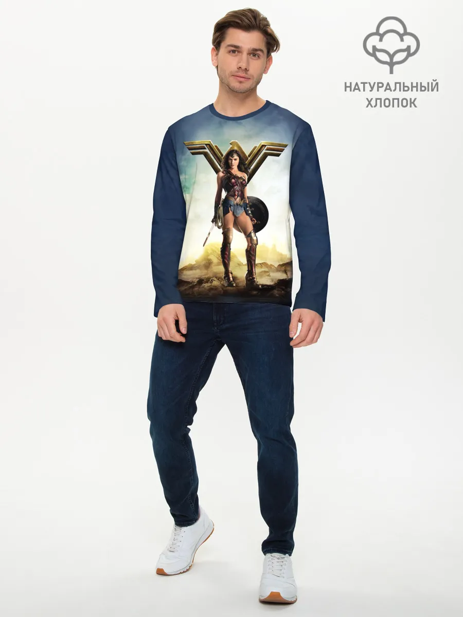 Мужской лонгслив базовый / Wonder Woman