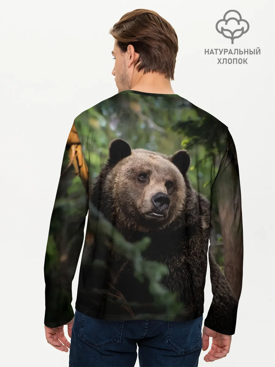 Мужской лонгслив базовый / Медведь