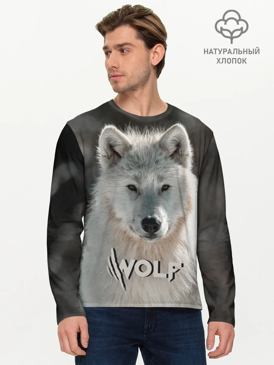 Мужской лонгслив базовый / Волк