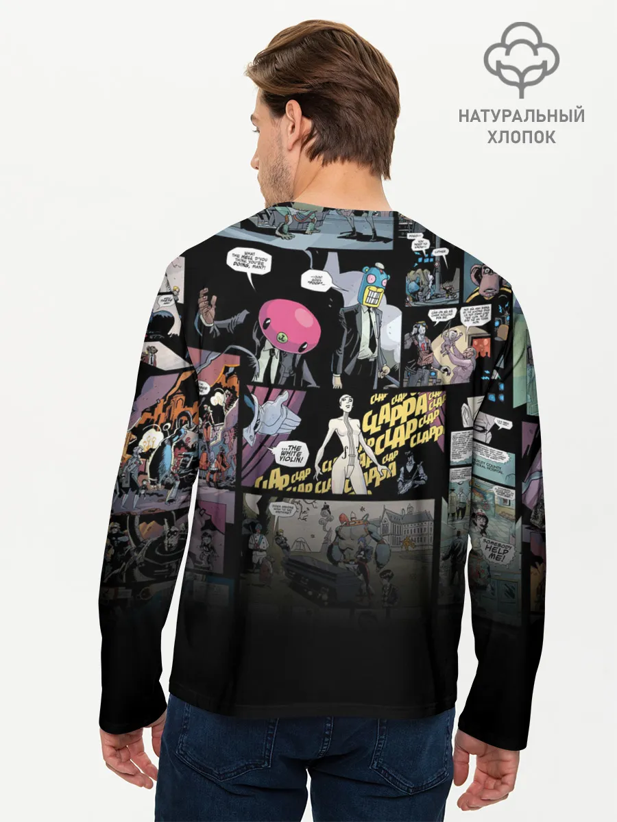 Мужской лонгслив базовый / Амбрелла, Хэйзел и Ча-Ча