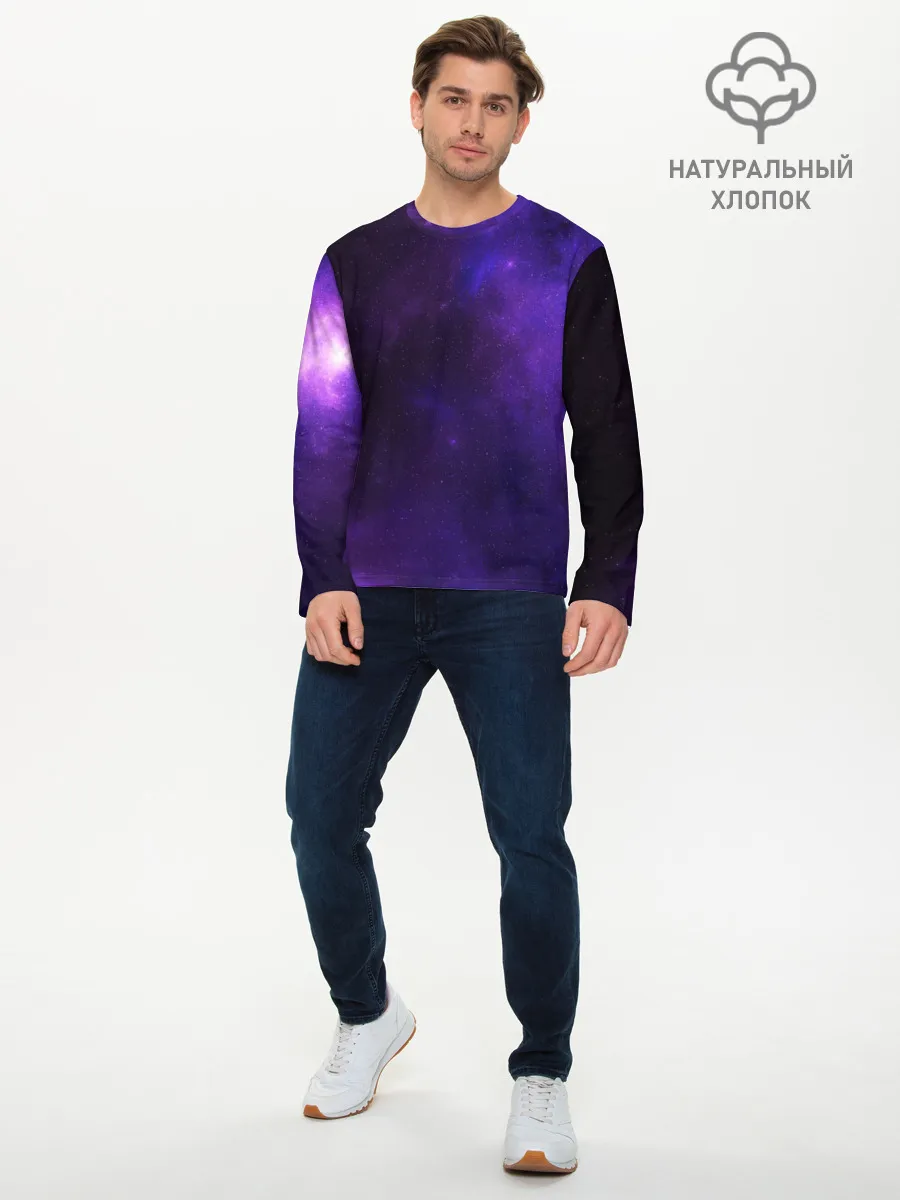 Мужской лонгслив базовый / Фиолетовая звезда