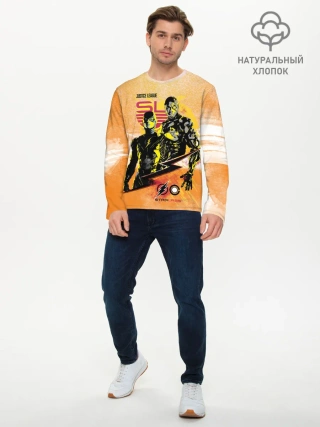 Мужской лонгслив базовый / Лига справедливости
