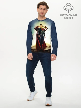 Мужской лонгслив базовый / Superman