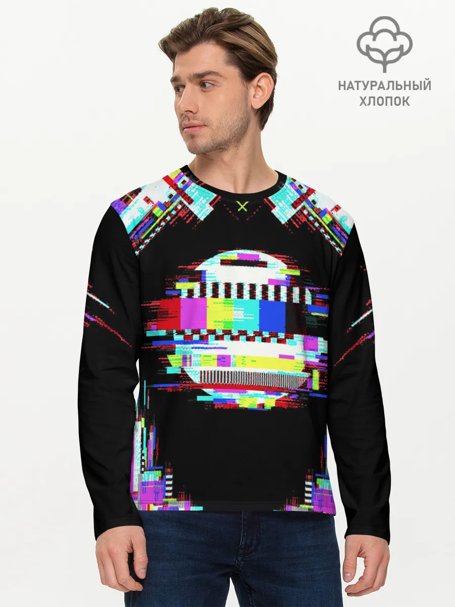 Мужской лонгслив базовый / Glitch VHS