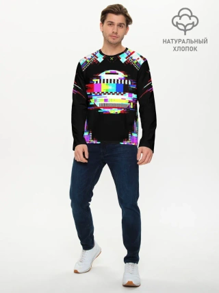 Мужской лонгслив базовый / Glitch VHS