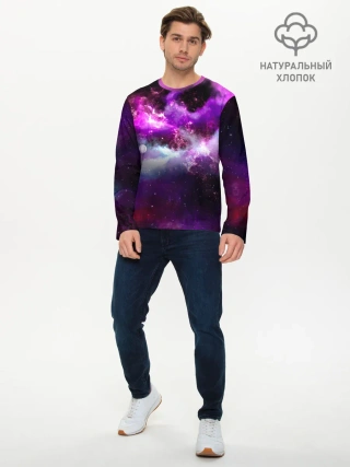 Мужской лонгслив базовый / Космическое небо
