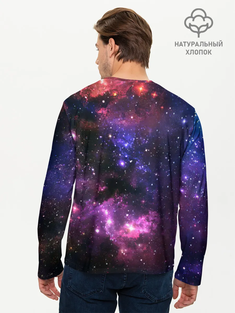 Мужской лонгслив базовый / Космическое небо