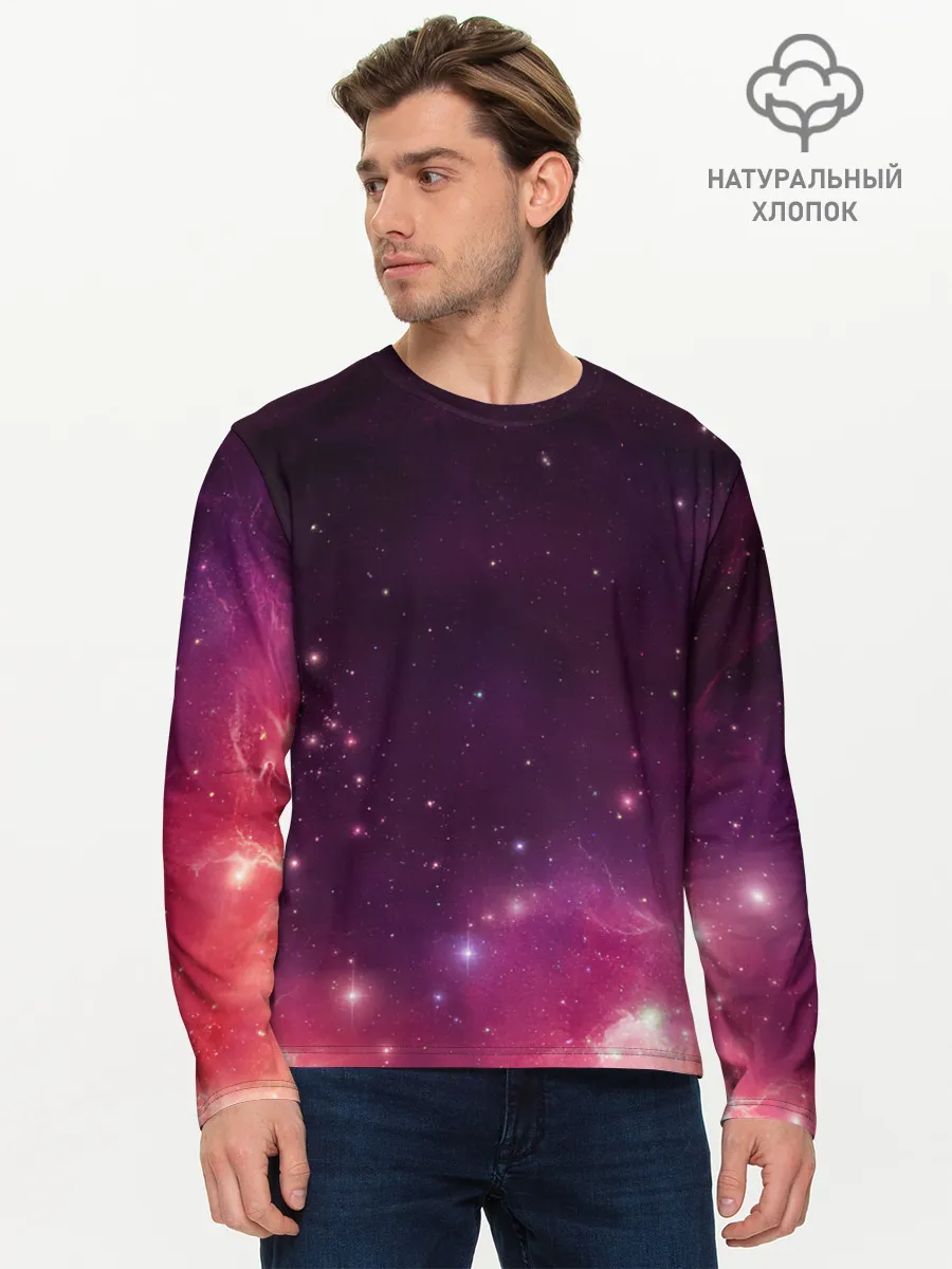 Мужской лонгслив базовый / Космическая вспышка