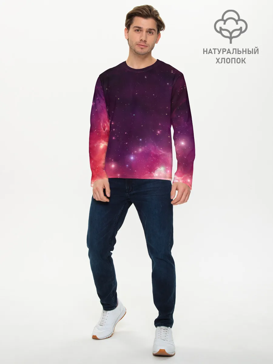 Мужской лонгслив базовый / Космическая вспышка