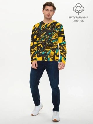 Мужской лонгслив базовый / Черные линии