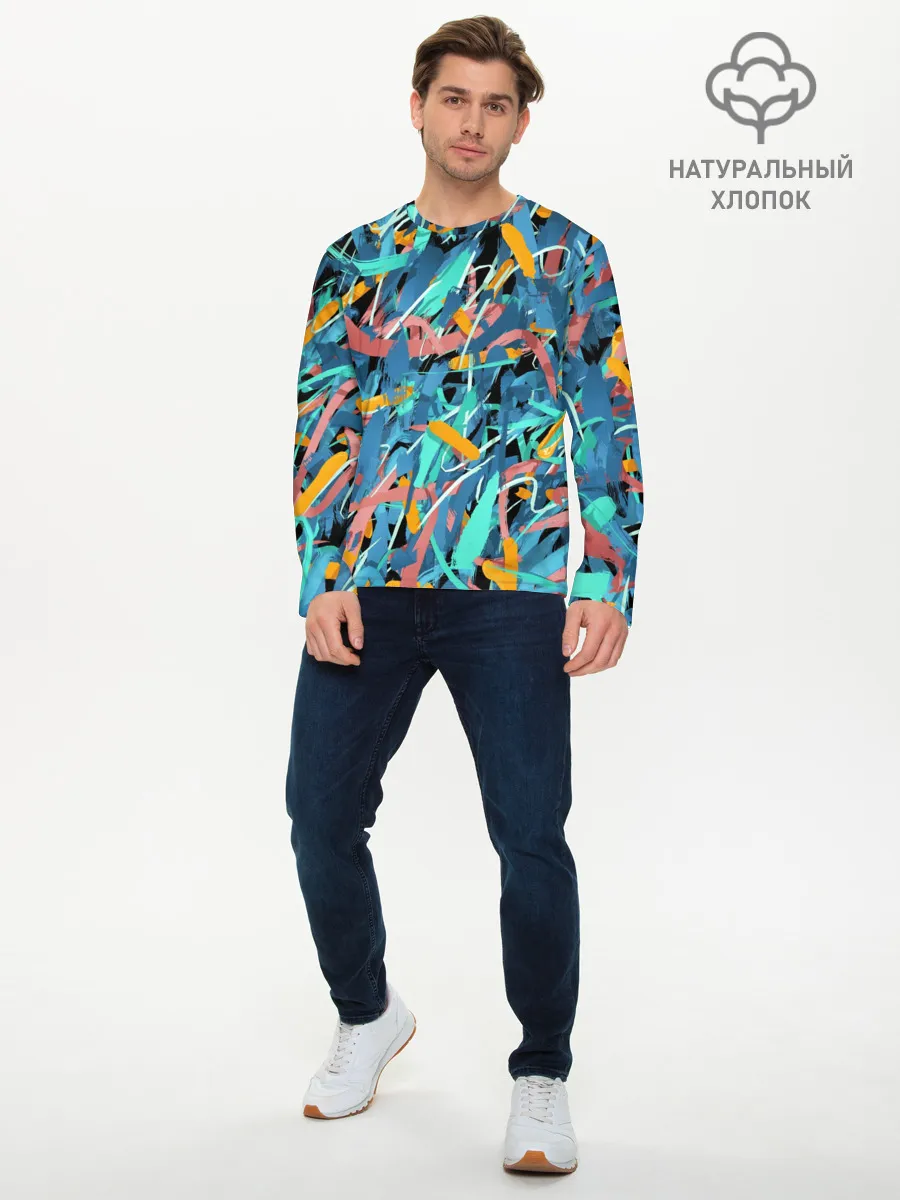 Мужской лонгслив базовый / Яркие краски