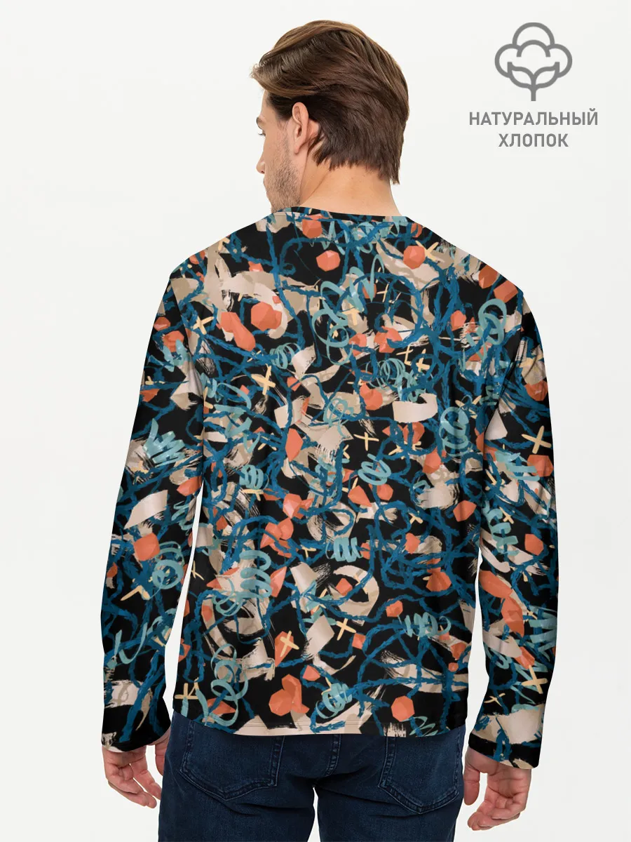 Мужской лонгслив базовый / Линии в пространстве