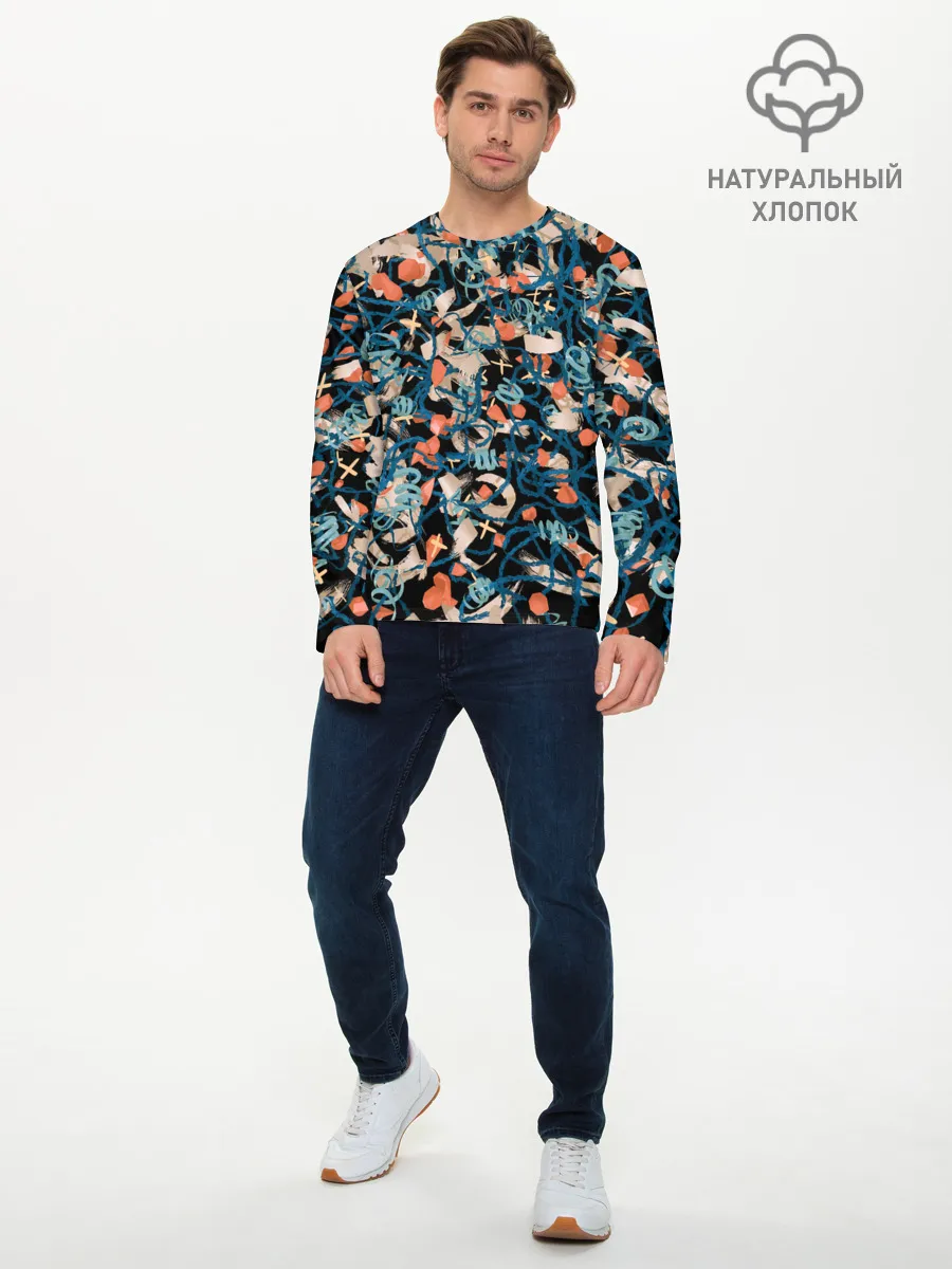 Мужской лонгслив базовый / Линии в пространстве