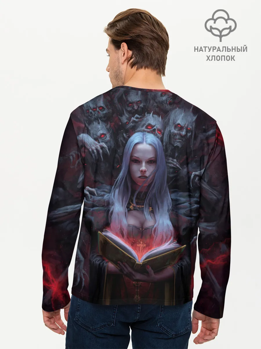 Мужской лонгслив базовый / Demonic book