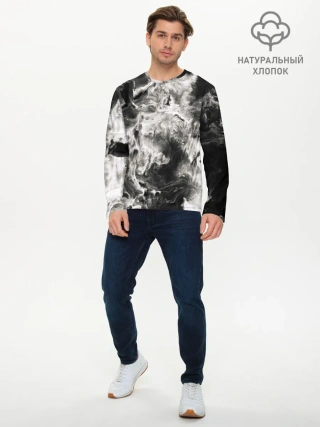 Мужской лонгслив базовый / Мрамор