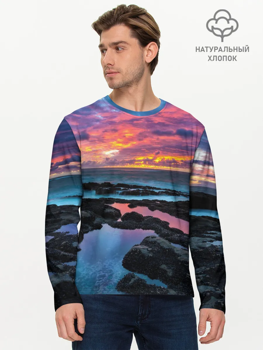 Мужской лонгслив базовый / Закат