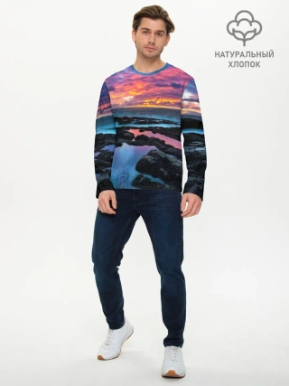 Мужской лонгслив базовый / Закат