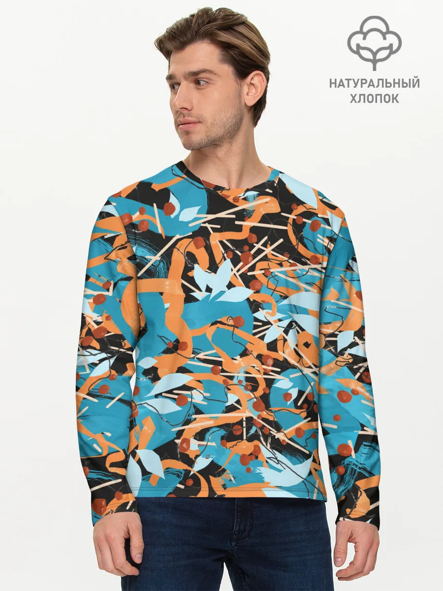 Мужской лонгслив базовый / Яркие линии