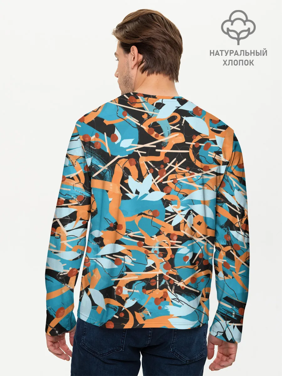 Мужской лонгслив базовый / Яркие линии