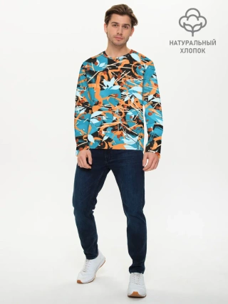 Мужской лонгслив базовый / Яркие линии