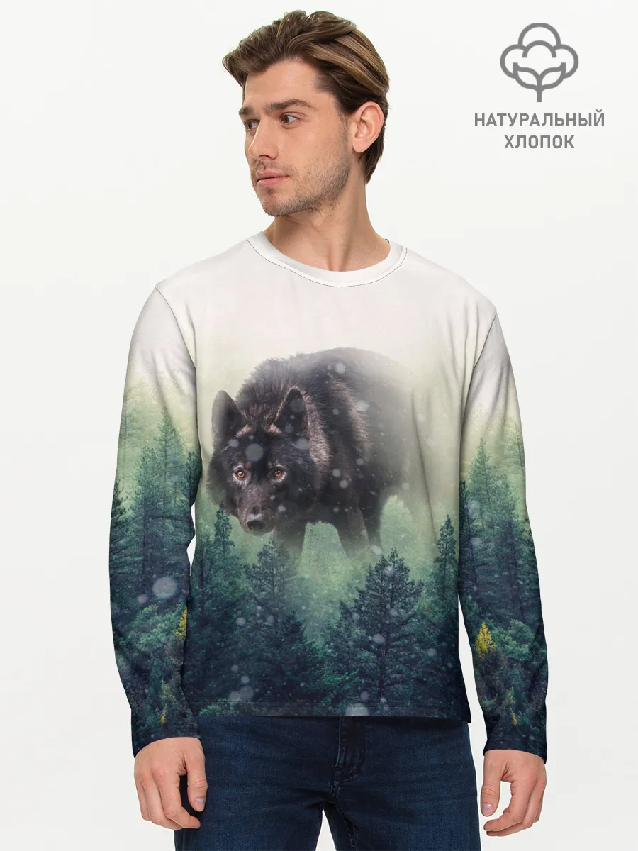 Мужской лонгслив базовый / Волк
