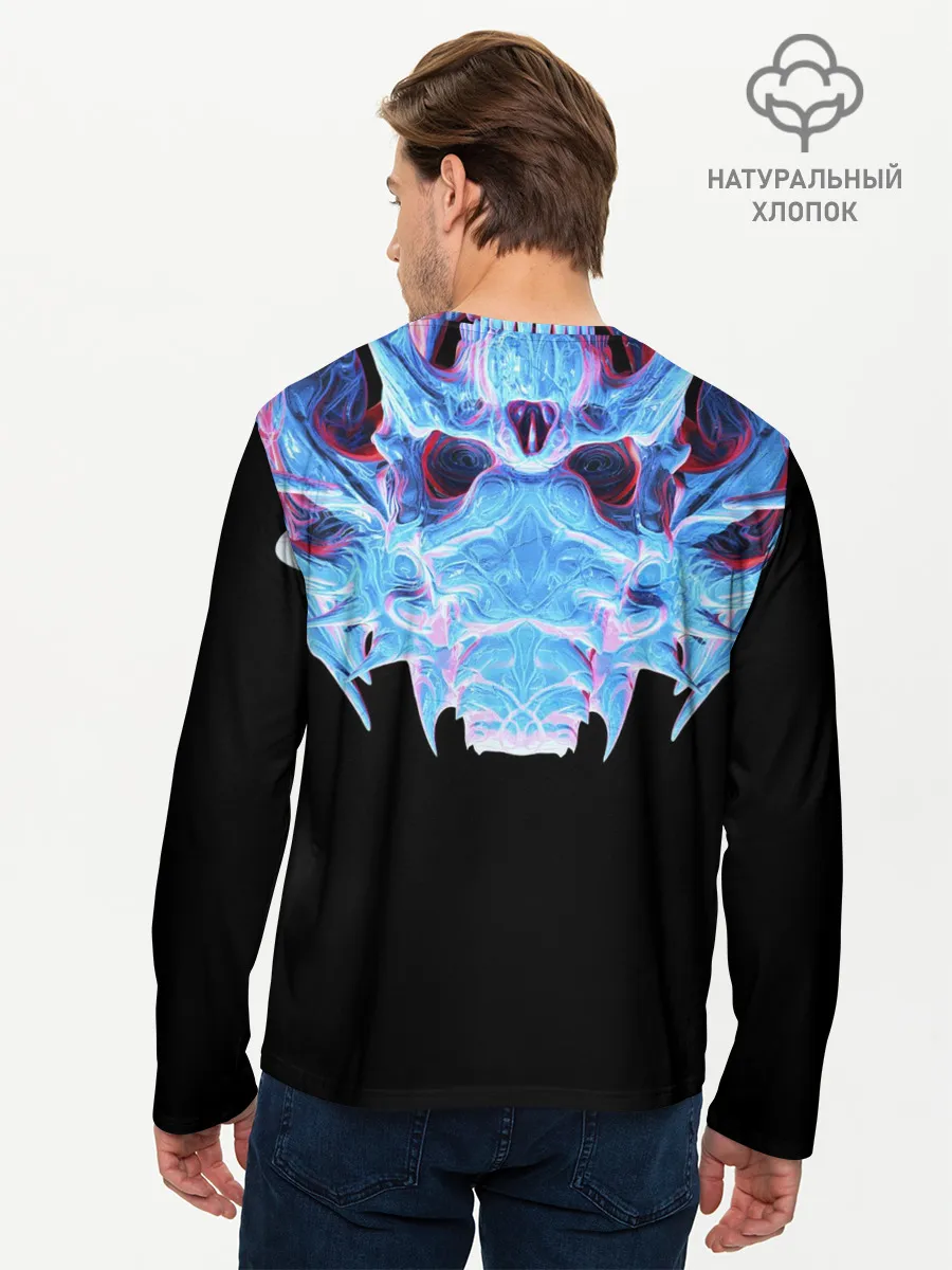 Мужской лонгслив базовый / Череп Психоделика