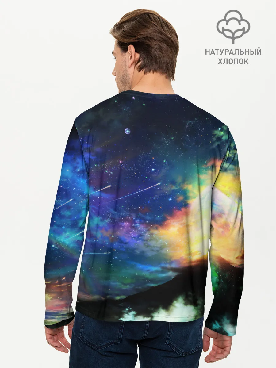 Мужской лонгслив базовый / Космические краски
