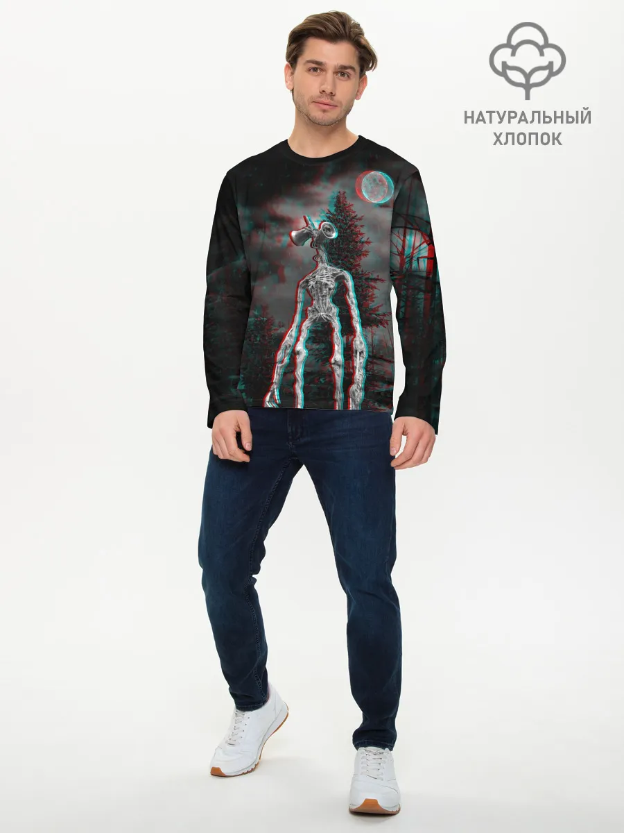 Мужской лонгслив базовый / Siren Head Horror