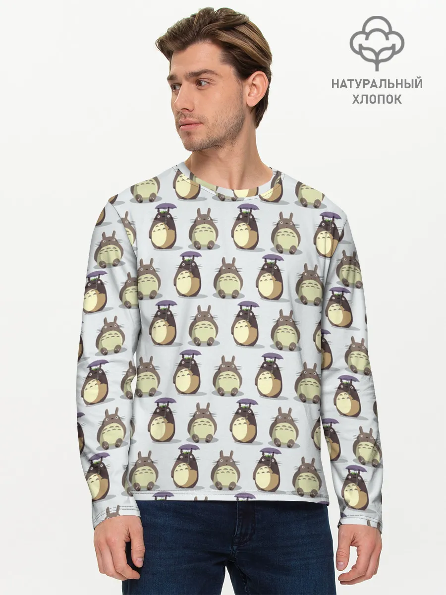 Мужской лонгслив базовый / Маленькие Тоторо 2