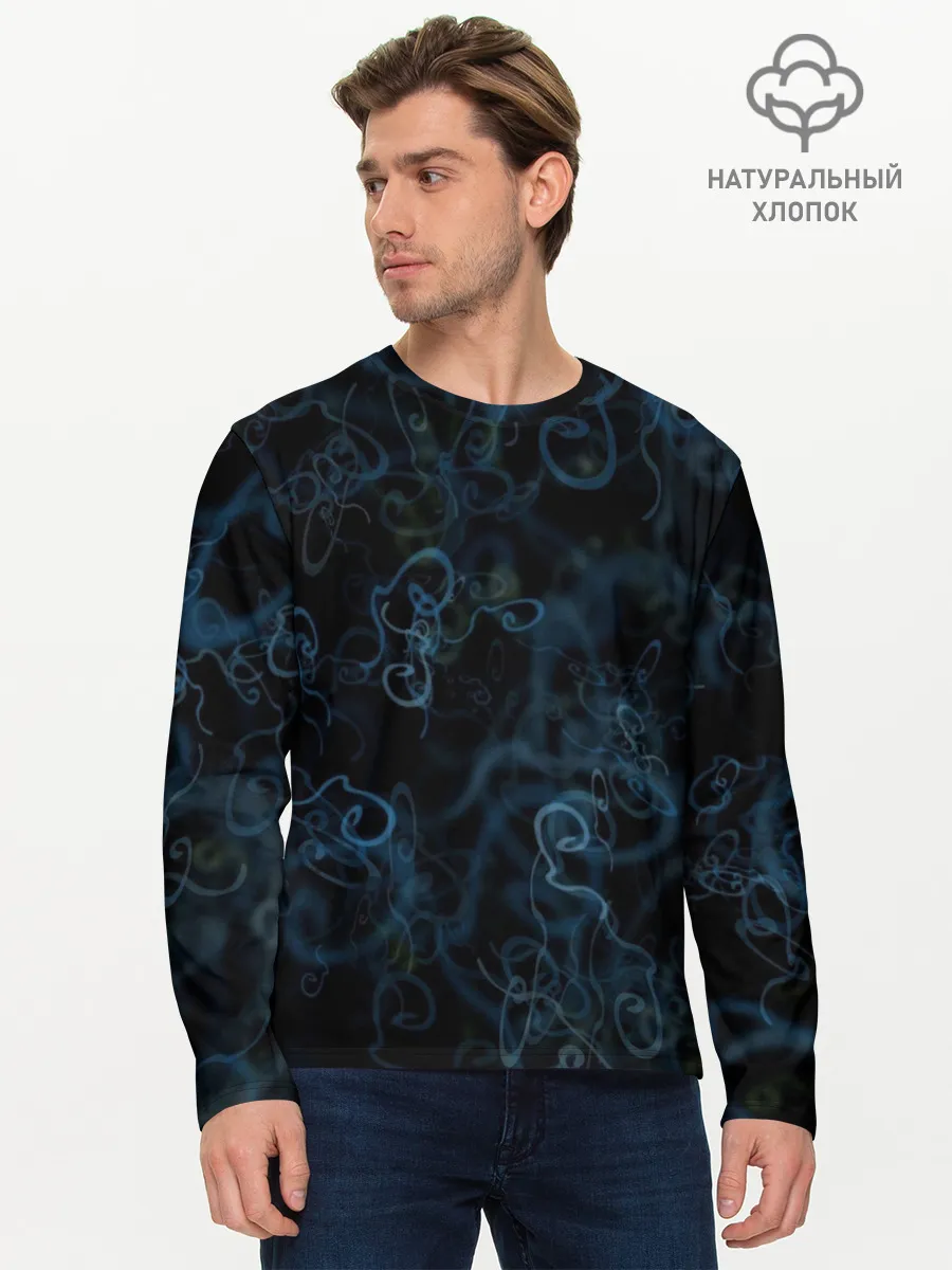 Мужской лонгслив базовый / Фигуры из дыма