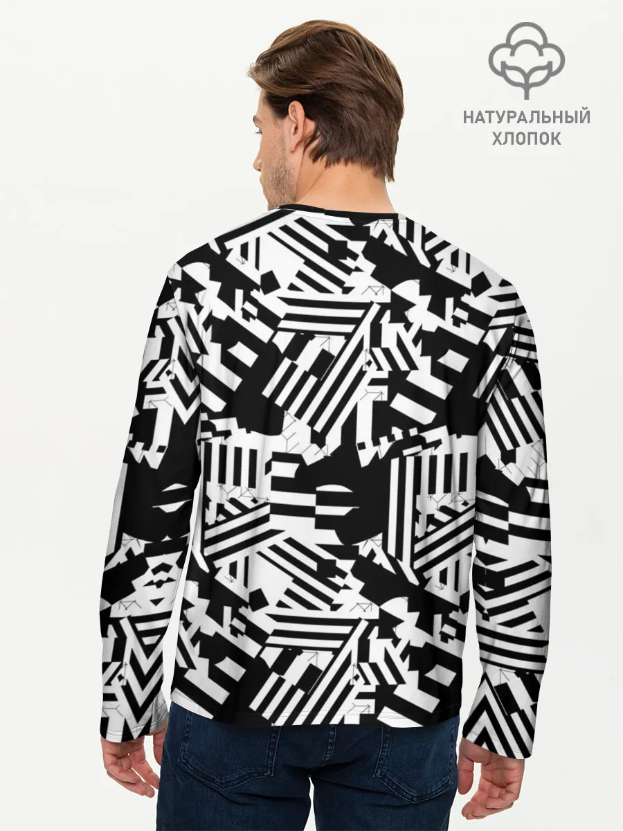 Мужской лонгслив базовый / Хаотичные линии