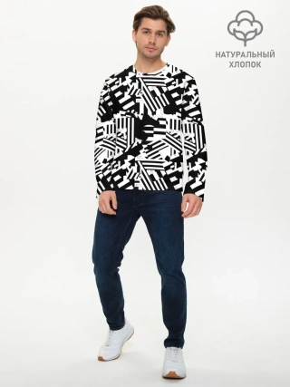 Мужской лонгслив базовый / Хаотичные линии