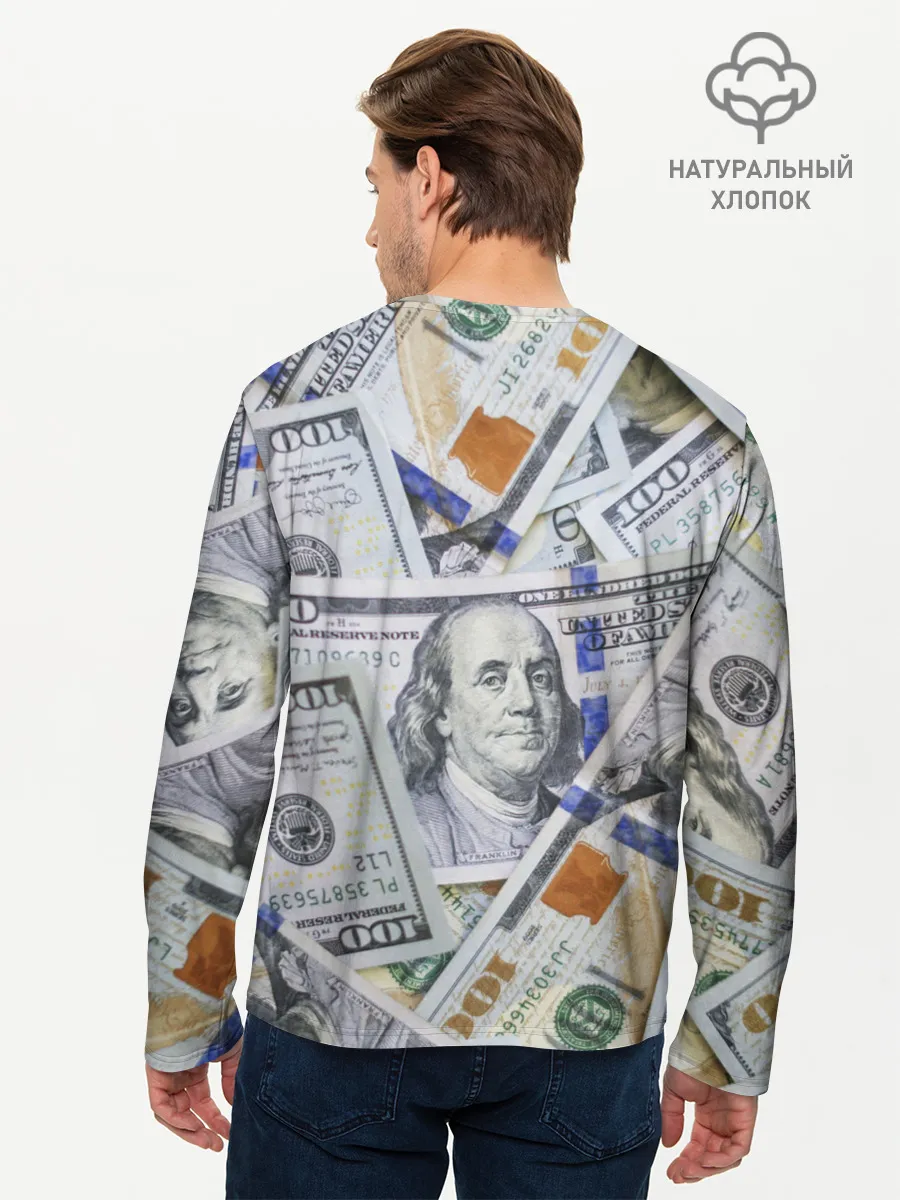 Мужской лонгслив базовый / Доллары