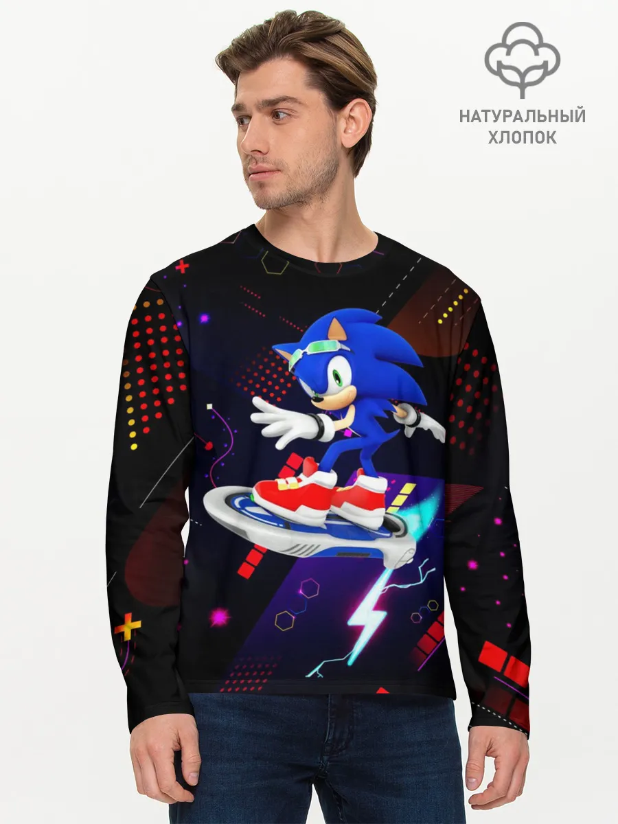 Мужской лонгслив базовый / Sonic | Соник