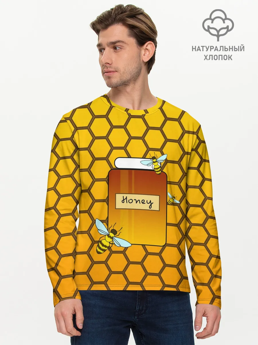 Мужской лонгслив базовый / Сладкий мёд