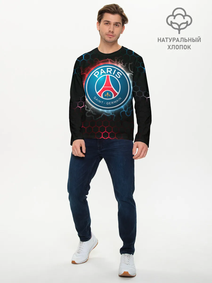 Мужской лонгслив базовый / ПСЖ