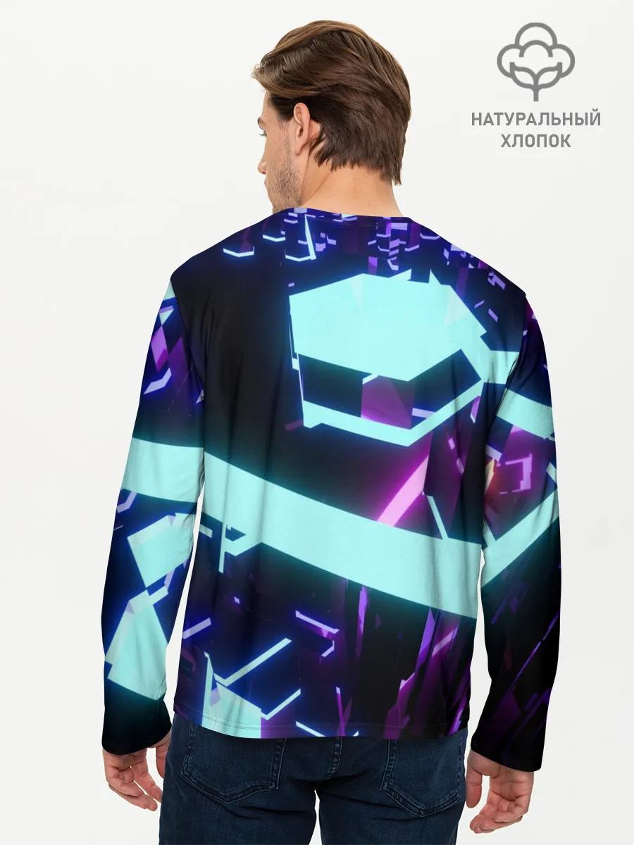 Мужской лонгслив базовый / Blue Neons