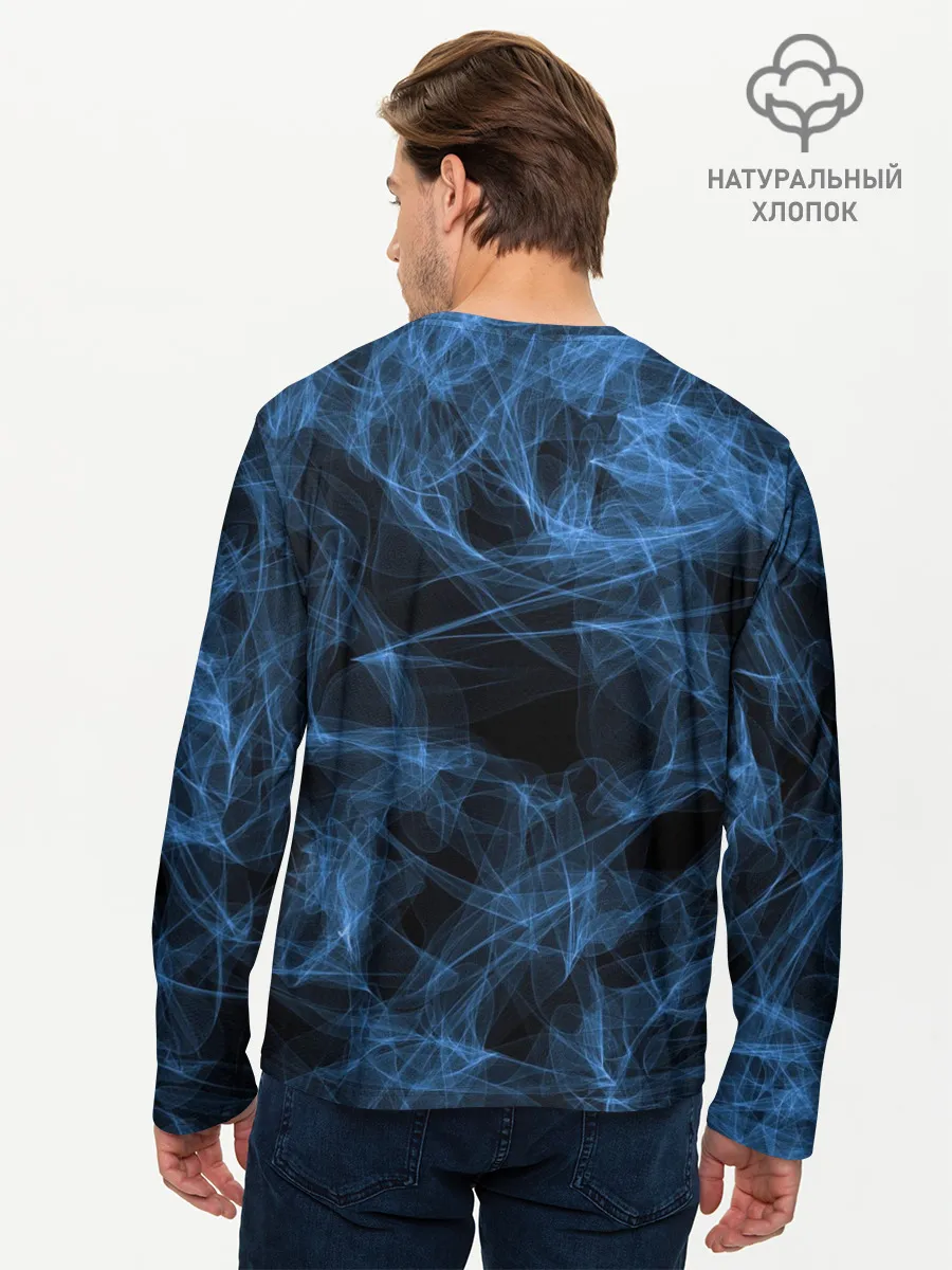 Мужской лонгслив базовый / Синяя паутина