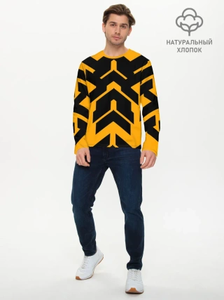 Мужской лонгслив базовый / геометрия концепт
