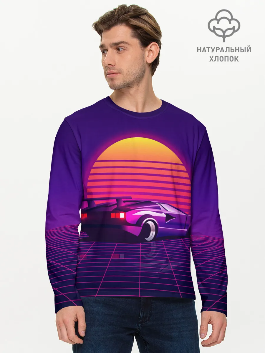 Мужской лонгслив базовый / Ретро Футуризм