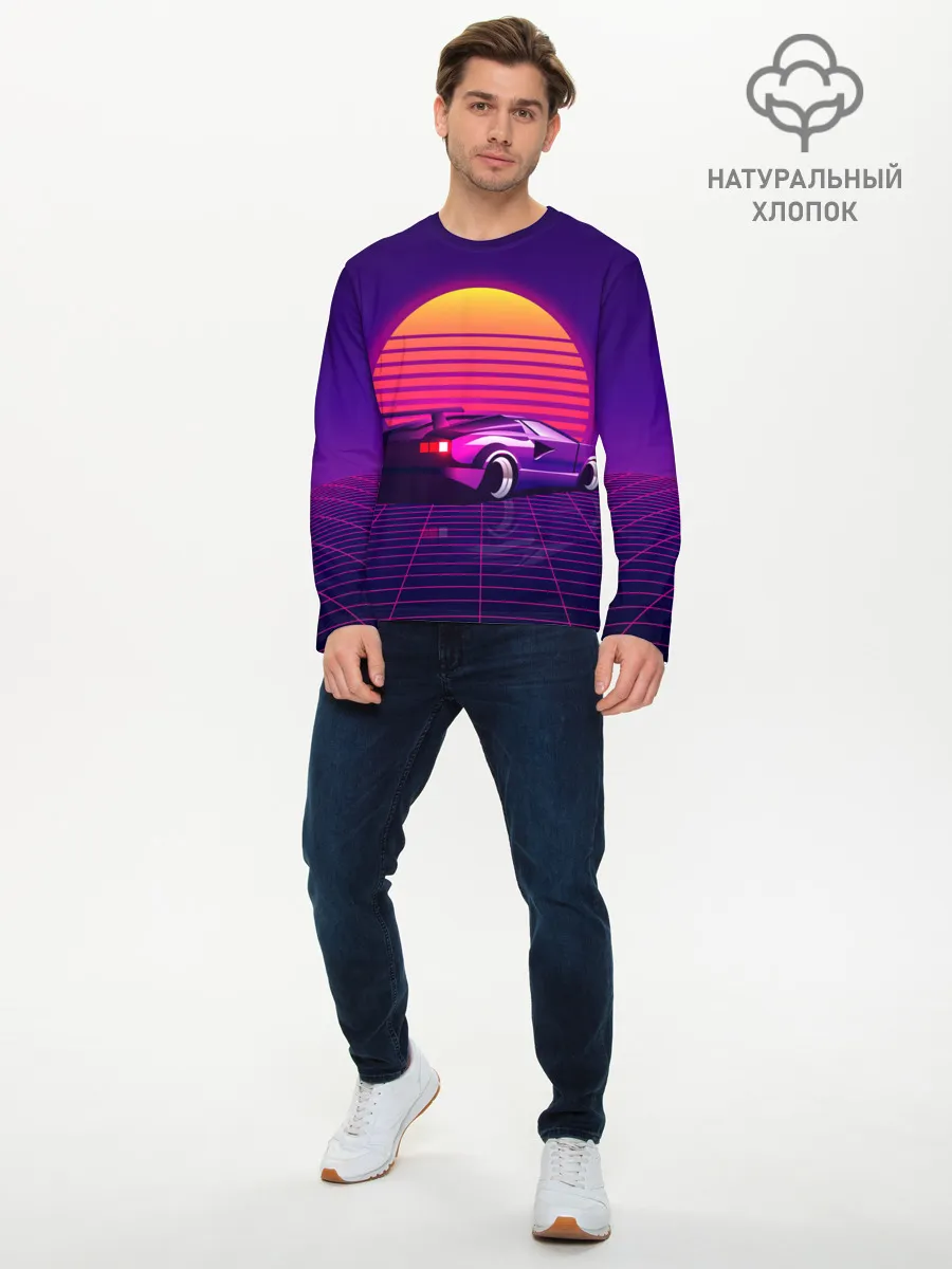 Мужской лонгслив базовый / Ретро Футуризм