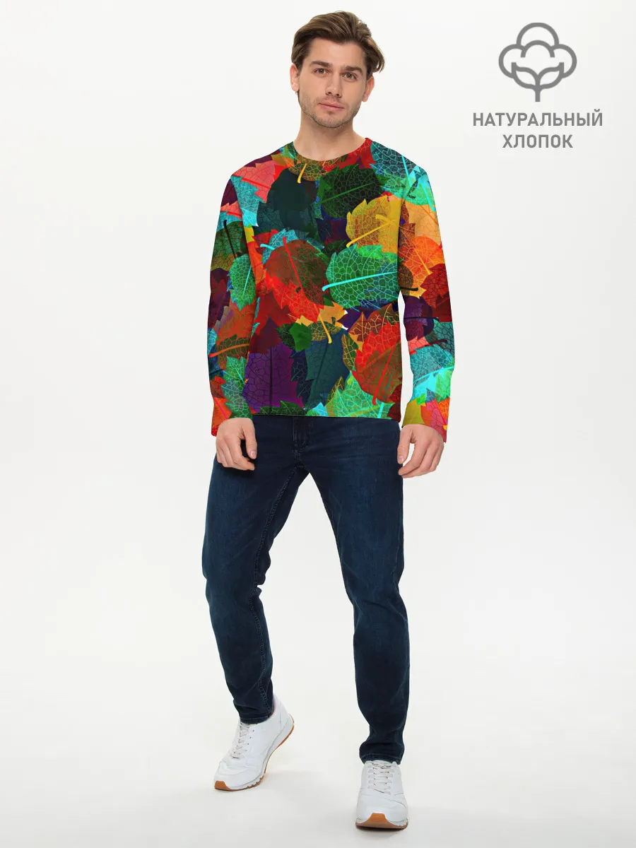 Мужской лонгслив базовый / Abstract Autumn Leaves