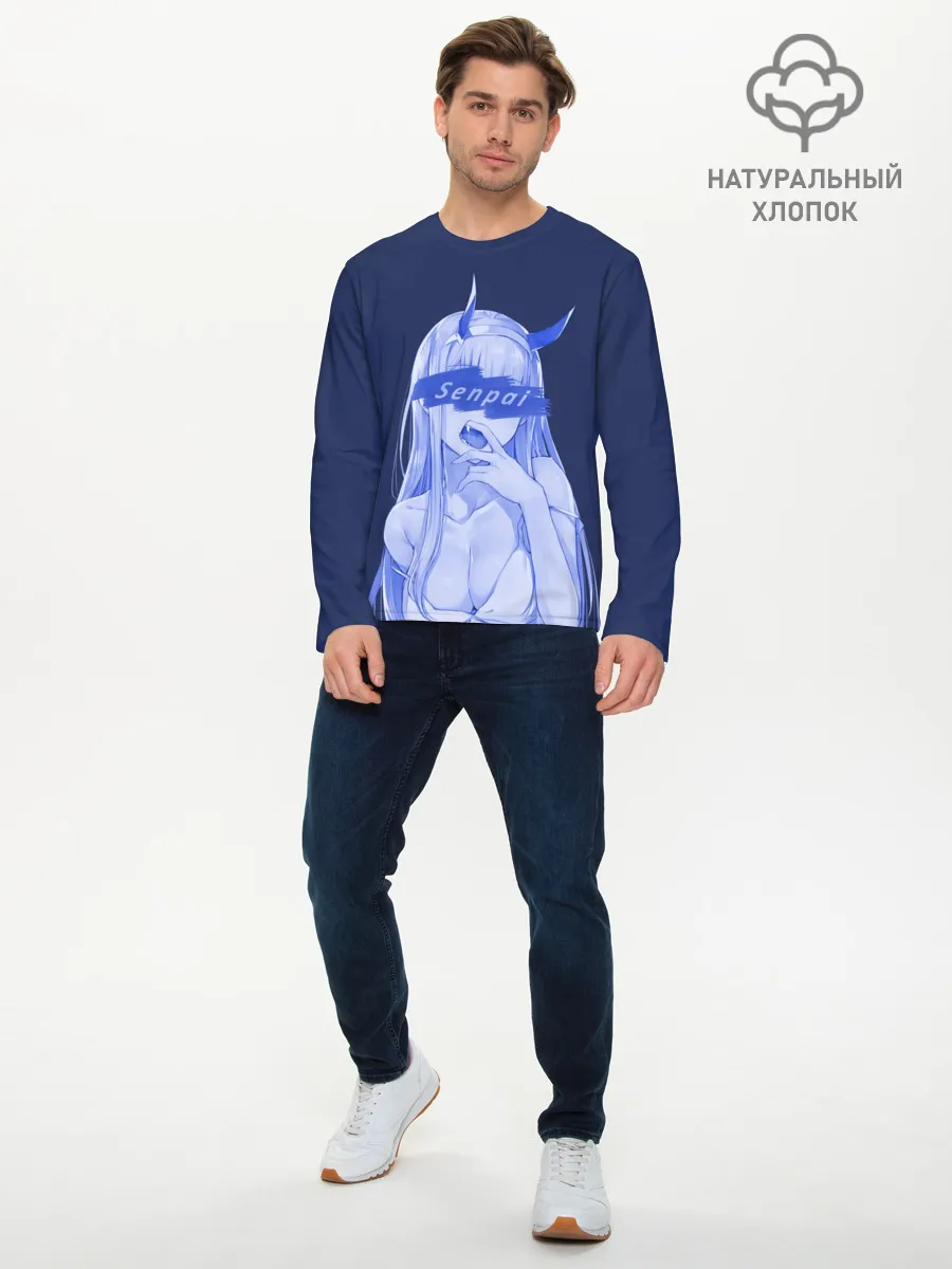 Мужской лонгслив базовый / Zero Two Senpai